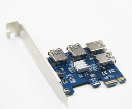 Хаб для райзеров BitMiner PCI-E 1x to 4 Port USB 3.0 Hub Riser Card Хаб для райзеров BitMiner PCI-E 1x to 4 Port USB 3.0 Hub Riser Card