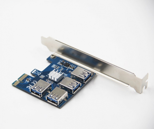 Хаб для райзеров BitMiner PCI-E 1x to 4 Port USB 3.0 Hub Riser Card Хаб для райзеров BitMiner PCI-E 1x to 4 Port USB 3.0 Hub Riser Card